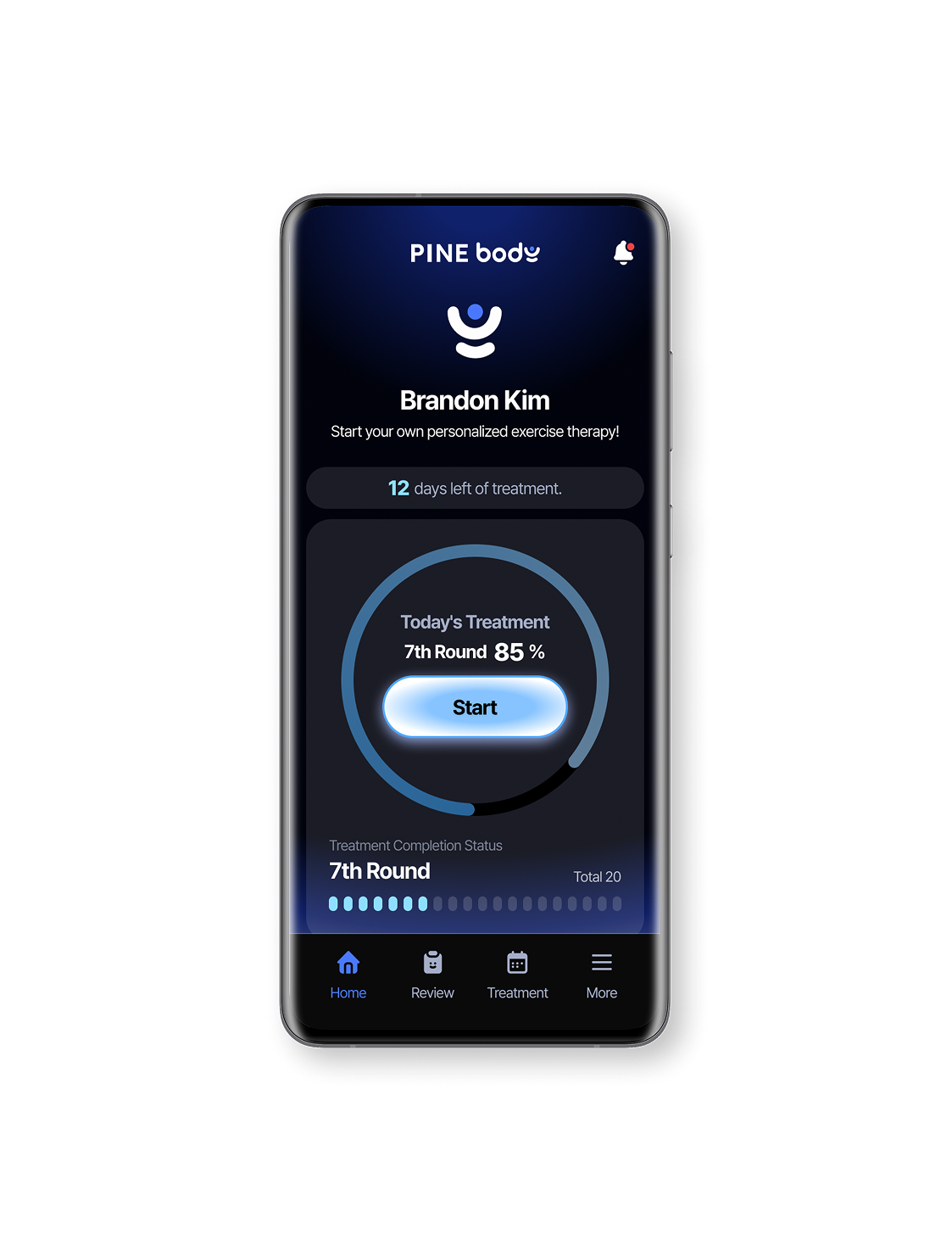 PINE BODY mobile app screen